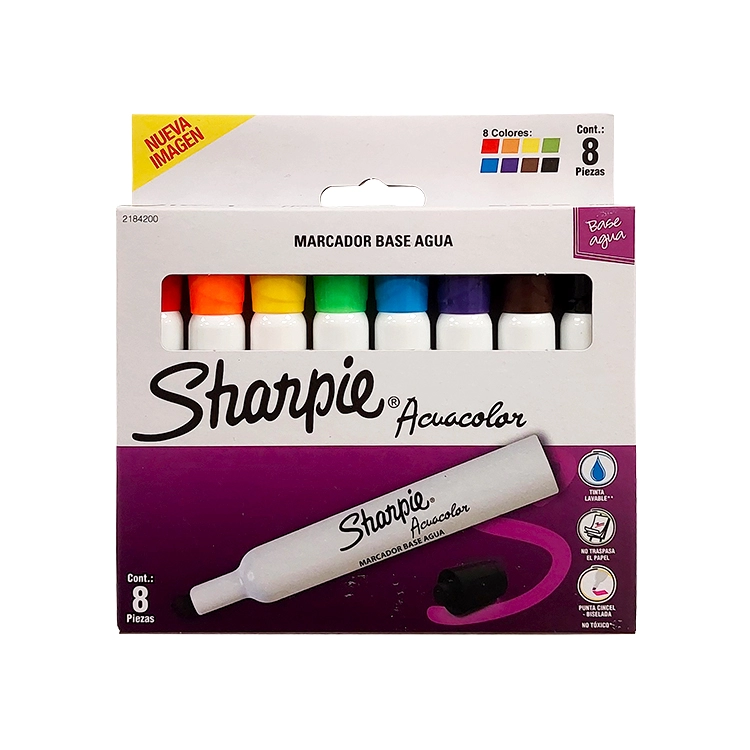 Marcador al Agua Sharpie Acuacolor Blister x 8 Art.2184200